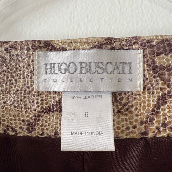 Hugo Buscati Brown and Tan Snake 100% Leather Pants - Picture 2 of 7